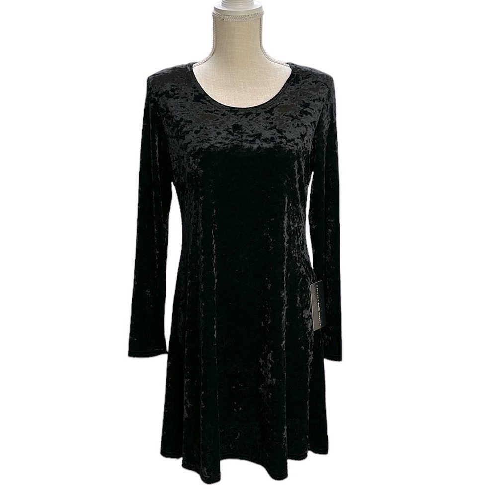 Vintage K.C.‎ Spencer Black Velvet Dress Size 6 Long Sleeve